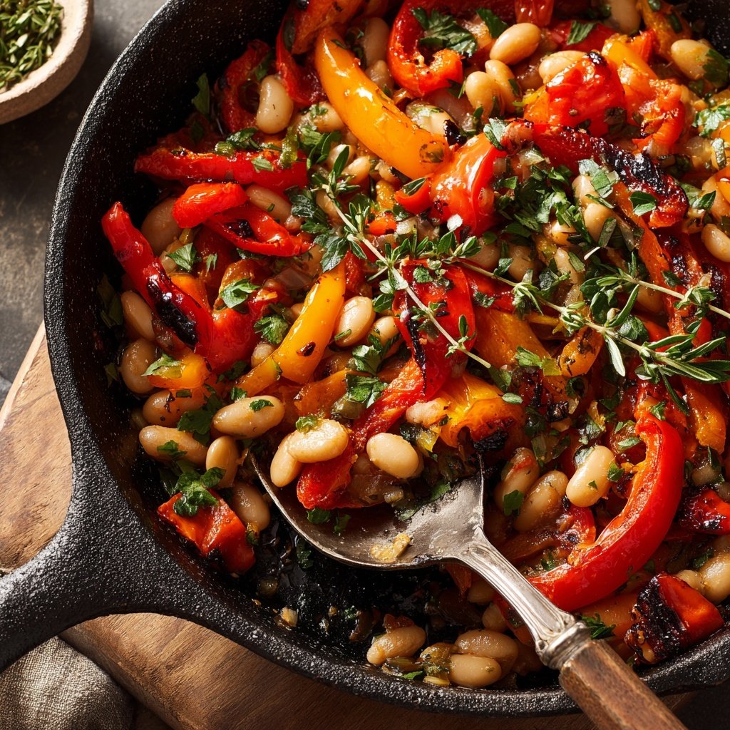 Roasted Veggie White Bean Skillet