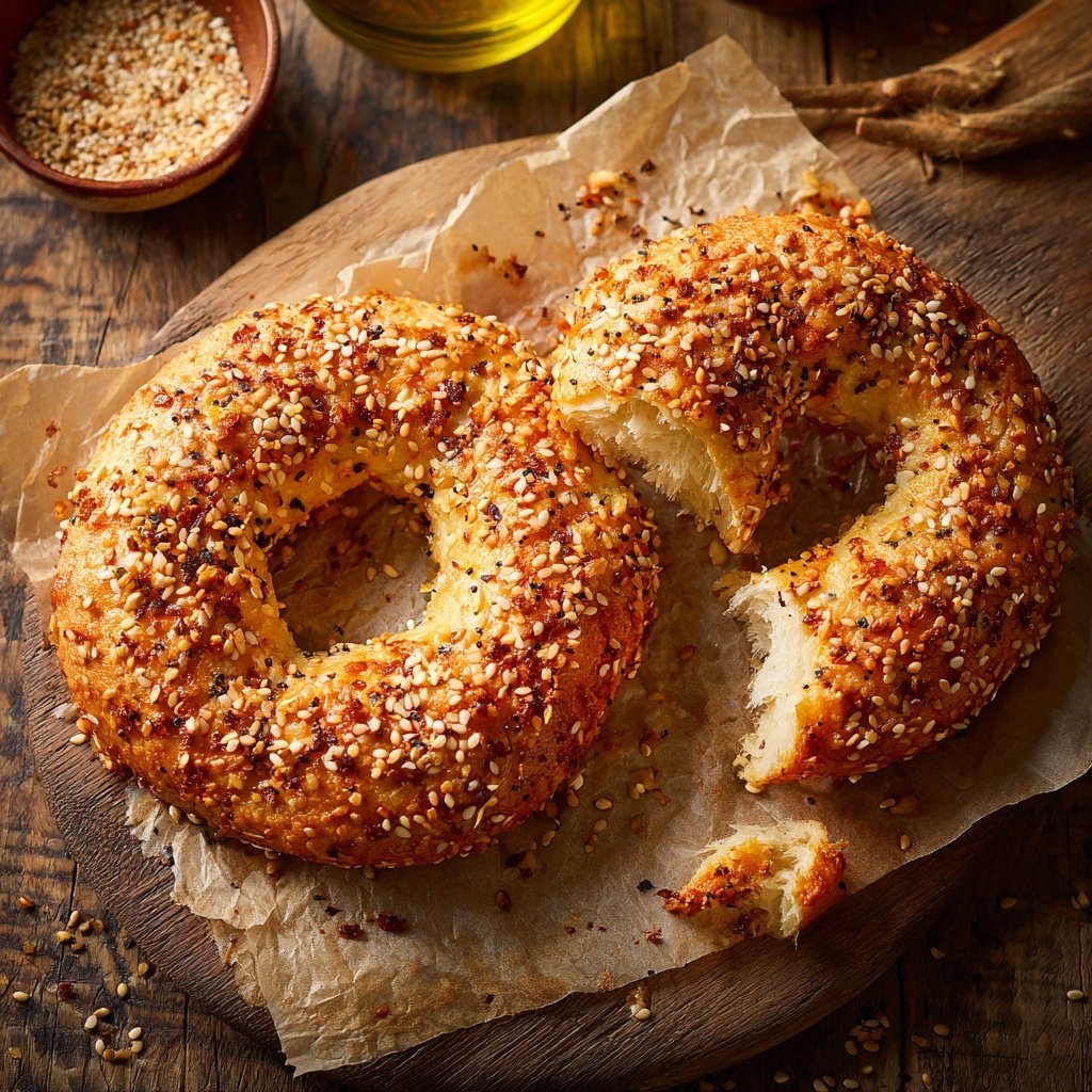 High Protein Sesame Bagels