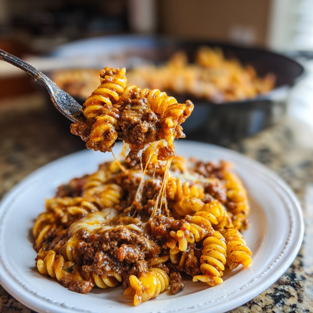 Quick Ground Beef Pasta Skillet