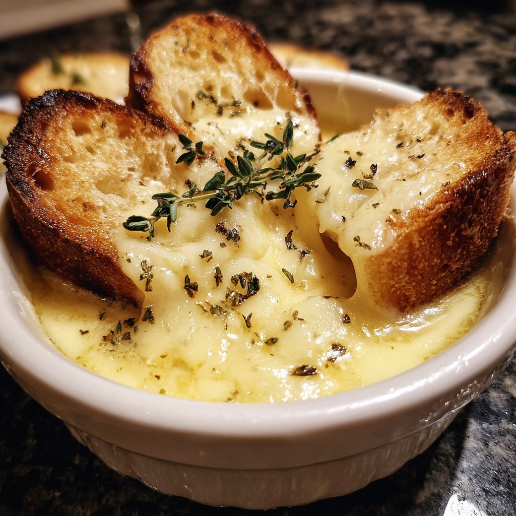 Fondue with Garlic and Thyme