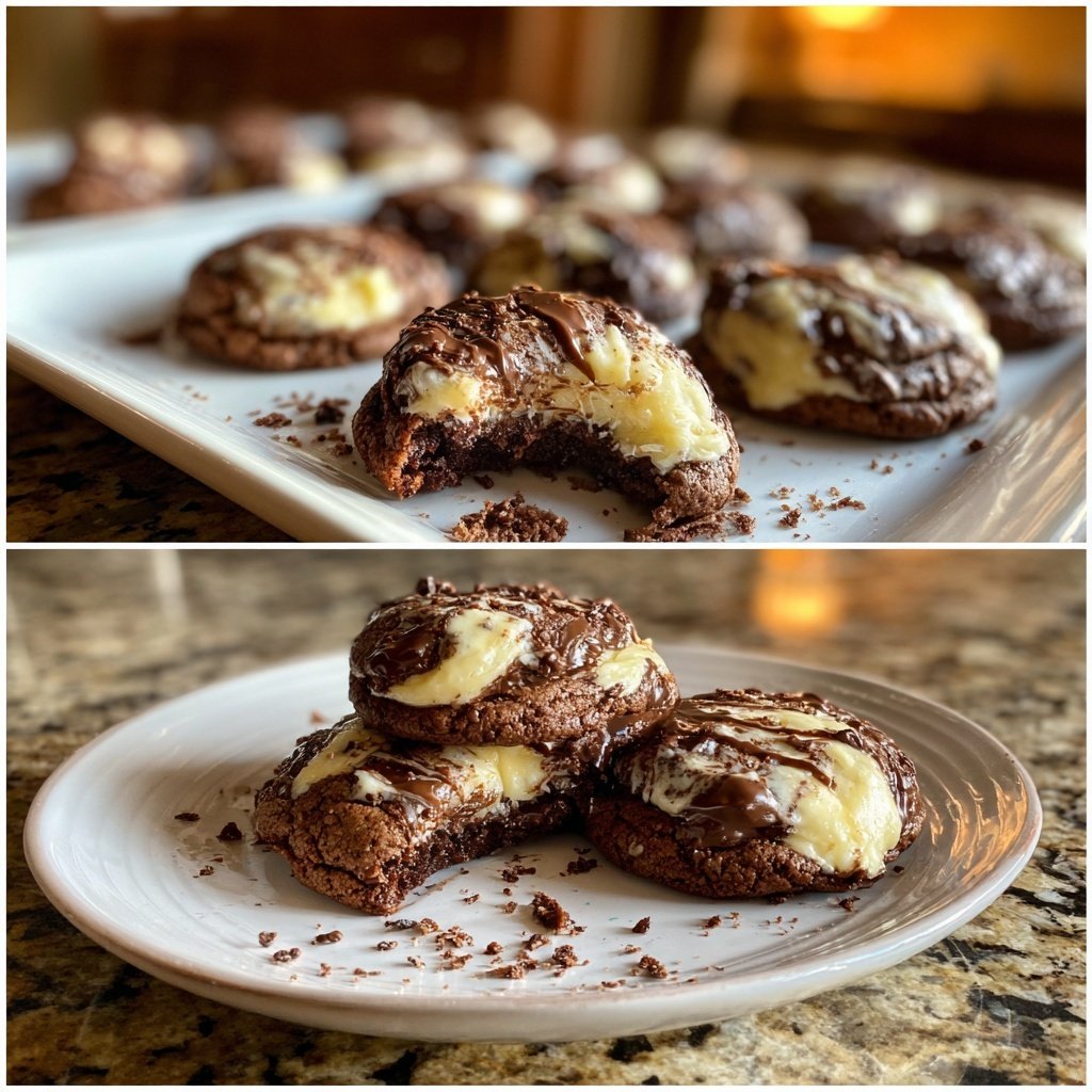 Brownie Mix Cookies With Cream Cheese Swirl
