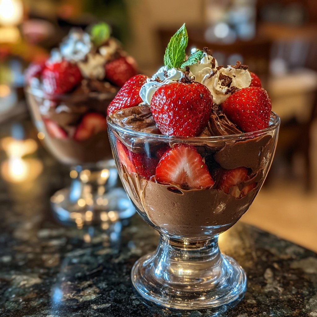 Chocolate Strawberry Dessert Glasses
